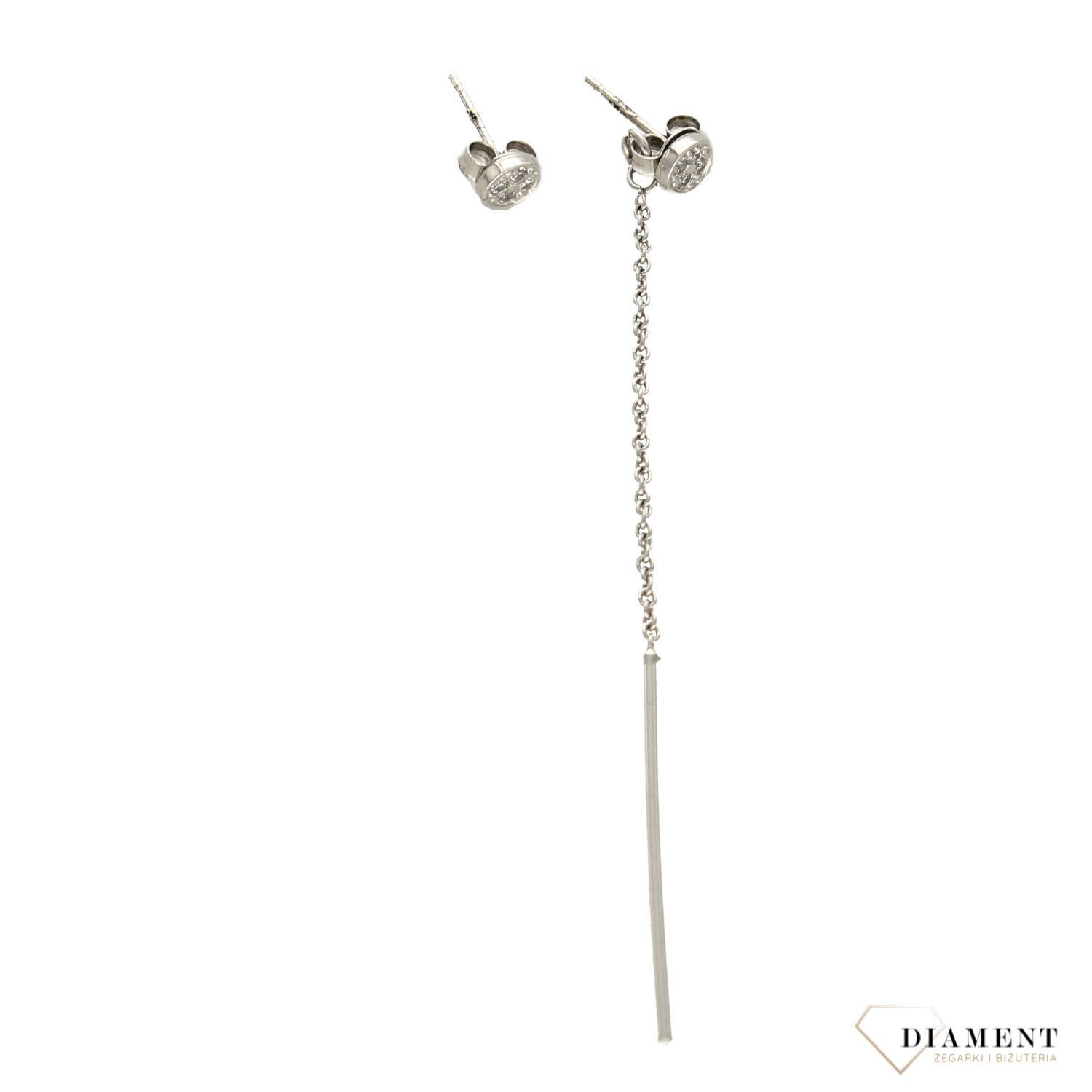 Kolczyki srebrne z jednym łańcuszkiem Dall'Acqua OR RM 030c.jpg